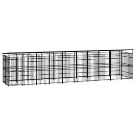 Outdoor dog kennel with a steel roof, 18.43 m² by , Dog kennels and fences - Ref: Foro24-3097973, Price: 2,00 €, Discount: %