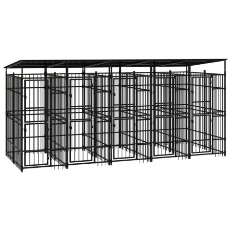 Outdoor dog kennel with a steel roof 9.22 m² by , Dog kennels and fences - Ref: Foro24-3097950, Price: 1,00 €, Discount: %