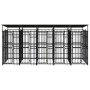 Outdoor dog kennel with a steel roof 9.22 m² by , Dog kennels and fences - Ref: Foro24-3097950, Price: 1,00 €, Discount: %