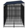 Outdoor dog kennel with a steel roof 9.22 m² by , Dog kennels and fences - Ref: Foro24-3097950, Price: 1,00 €, Discount: %