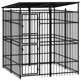 Outdoor dog kennel with a steel roof, 3.69 m² by , Dog kennels and fences - Ref: Foro24-3097965, Price: 703,99 €, Discount: %