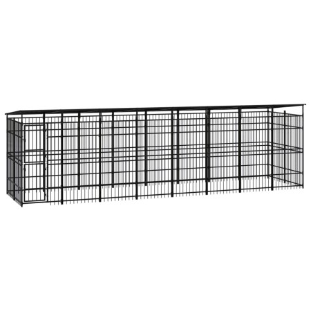 Outdoor dog kennel with a steel roof, 14.75 m² by , Dog kennels and fences - Ref: Foro24-3097971, Price: 2,00 €, Discount: %