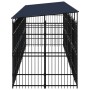 Outdoor dog kennel with a steel roof, 14.75 m² by , Dog kennels and fences - Ref: Foro24-3098016, Price: 2,00 €, Discount: %