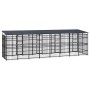 Outdoor dog kennel with a steel roof, 14.75 m² by , Dog kennels and fences - Ref: Foro24-3098016, Price: 2,00 €, Discount: %