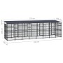 Outdoor dog kennel with a steel roof, 14.75 m² by , Dog kennels and fences - Ref: Foro24-3098016, Price: 2,00 €, Discount: %