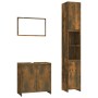 3-piece bathroom furniture set made of smoked oak plywood by , Bathroom furniture - Ref: Foro24-3152719, Price: 140,43 €, Dis...