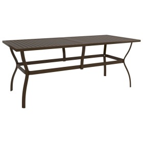 Brown steel garden table 190x80x72 cm by vidaXL, Garden tables - Ref: Foro24-312281, Price: 154,99 €, Discount: %