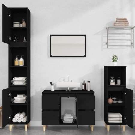 Juego de muebles de baño 3 pzas madera contrachapada negro de , Muebles de baño - Ref: Foro24-3185598, Precio: 226,84 €, Desc...