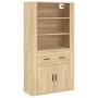 Aparador alto madera contrachapada color roble de , Aparadores - Ref: Foro24-3185378, Precio: 136,48 €, Descuento: %