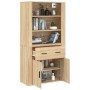 Tall plywood oak-colored sideboard by , Sideboards - Ref: Foro24-3185378, Price: 131,81 €, Discount: %