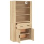 Aparador alto madera contrachapada color roble de , Aparadores - Ref: Foro24-3185378, Precio: 136,48 €, Descuento: %