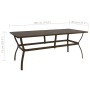 Mesa de jardín de acero marrón 190x80x72 cm de vidaXL, Mesas de jardín - Ref: Foro24-312281, Precio: 154,05 €, Descuento: %