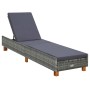 Lounger with gray synthetic rattan cushion by vidaXL, Loungers - Ref: Foro24-310475, Price: 153,15 €, Discount: %