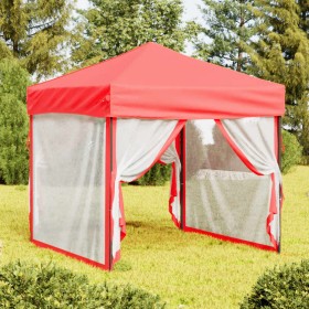 Folding party tent with red side walls 2x2 m by , Tents and gazebos - Ref: Foro24-93513, Price: 93,70 €, Discount: %