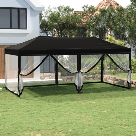 Carpa para fiestas plegable con paredes laterales negra 3x6 m de , Carpas y cenadores - Ref: Foro24-93553, Precio: 183,97 €, ...