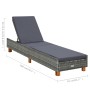 Lounger with gray synthetic rattan cushion by vidaXL, Loungers - Ref: Foro24-310475, Price: 153,15 €, Discount: %