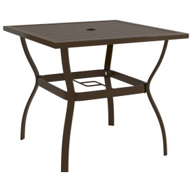 Brown steel garden table 81.5x81.5x72 cm by vidaXL, Garden tables - Ref: Foro24-312279, Price: 122,75 €, Discount: %