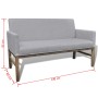 Bank with padded cushion, rubber wood, light gray fabric by , Sofas - Ref: Foro24-241663, Price: 262,11 €, Discount: %