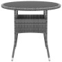 Mesa de jardín vidrio templado y ratán sintético gris Ø80x75 cm de vidaXL, Mesas de jardín - Ref: Foro24-310606, Precio: 100,...