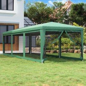 Party tent with 8 green HDPE mesh walls 3x9 m by , Tents and gazebos - Ref: Foro24-319243, Price: 152,99 €, Discount: %