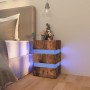 LED nightstand made of smoked oak engineered wood, measuring 45x35x67 cm. by , Nightstands - Ref: Foro24-326848, Price: 120,8...