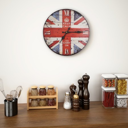 Vintage wall clock with flowers UK 30 cm by , Wall clocks - Ref: Foro24-50627, Price: 23,99 €, Discount: %