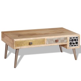 Solid mango wood coffee table with drawers 105x55x41 cm by , Coffee table - Ref: Foro24-244016, Price: 248,13 €, Discount: %