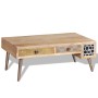 Mesa de centro con cajones madera maciza de mango 105x55x41 cm de , Mesas de centro - Ref: Foro24-244016, Precio: 265,99 €, D...