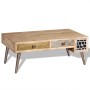 Mesa de centro con cajones madera maciza de mango 105x55x41 cm de , Mesas de centro - Ref: Foro24-244016, Precio: 265,99 €, D...