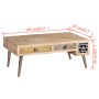 Mesa de centro con cajones madera maciza de mango 105x55x41 cm de , Mesas de centro - Ref: Foro24-244016, Precio: 265,99 €, D...