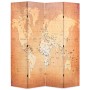 Folding room divider 160x170 cm world map yellow by , Room dividers - Ref: Foro24-245878, Price: 99,32 €, Discount: %