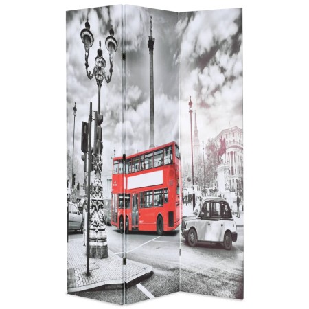 Biombo divisor plegable 120x170 cm bus Londres blanco y negro de , Divisores de ambientes - Ref: Foro24-245873, Precio: 71,99...