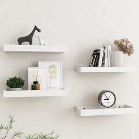 Loggia wall shelves 4 units white MDF 40x15x4 cm by , Shelves and shelves - Ref: Foro24-330200, Price: 42,99 €, Discount: %