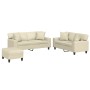 3-piece sofa set with cream-colored faux leather cushions by , Sofas - Ref: Foro24-3201930, Price: 626,82 €, Discount: %