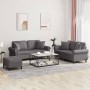 3-piece gray faux leather sofa set with cushions by , Sofas - Ref: Foro24-3202167, Price: 560,77 €, Discount: %