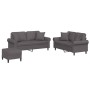 Sofagarnitur mit 3-teiligen Kissen aus grauem Kunstleder. von , Sofas - Ref: Foro24-3202167, Preis: 560,77 €, Rabatt: %