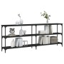 Mesa consola madera de ingeniería negra 200x29x75 cm de , Mesas auxiliares - Ref: Foro24-834110, Precio: 103,41 €, Descuento: %