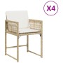 Garden chairs with cushions 4 pcs synthetic rattan beige by , Garden chairs - Ref: Foro24-365021, Price: 180,54 €, Discount: %