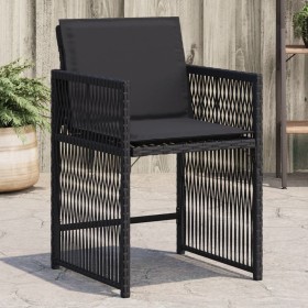 Garden chairs with cushions, 4 units, black synthetic rattan by , Garden chairs - Ref: Foro24-365035, Price: 180,99 €, Discou...