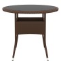 Garden table with tempered glass top and synthetic brown rattan, Ø80x75 cm. by vidaXL, Garden tables - Ref: Foro24-310605, Pr...