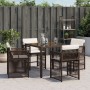 Garden chairs with cushions, 4 units, synthetic brown rattan by , Garden chairs - Ref: Foro24-365037, Price: 191,71 €, Discou...