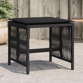 Garden stools with cushions 4 pcs black PE rattan 41x41x36cm by , Outdoor ottomans - Ref: Foro24-365056, Price: 92,54 €, Disc...