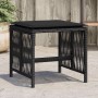 Gartenhocker mit Kissen, 4 Stück, PE-Rattan, Schwarz, 41x41x36cm. von , Hocker für den Außenbereich - Ref: Foro24-365056, Pre...