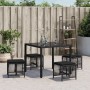 Garden stools with cushions 4 pcs black PE rattan 41x41x36cm by , Outdoor ottomans - Ref: Foro24-365056, Price: 92,99 €, Disc...