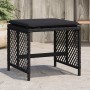 Gartenhocker mit Kissen, 4 Stück, PE-Rattan, Schwarz, 41x41x36cm. von , Hocker für den Außenbereich - Ref: Foro24-365049, Pre...