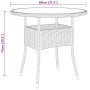 Garden table with tempered glass top and synthetic brown rattan, Ø80x75 cm. by vidaXL, Garden tables - Ref: Foro24-310605, Pr...