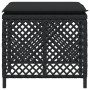 Gartenhocker mit Kissen, 4 Stück, PE-Rattan, Schwarz, 41x41x36cm. von , Hocker für den Außenbereich - Ref: Foro24-365049, Pre...