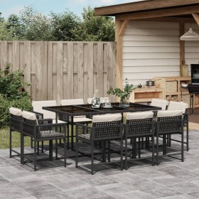 11-piece garden dining set with black synthetic rattan cushions by , Garden sets - Ref: Foro24-3211566, Price: 600,99 €, Disc...