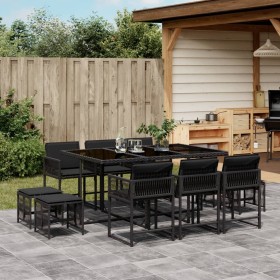 11-piece garden dining set with black synthetic rattan cushions by , Garden sets - Ref: Foro24-3211507, Price: 499,99 €, Disc...