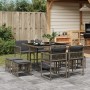 Garden dining set 9 pieces and gray synthetic rattan cushions by , Garden sets - Ref: Foro24-3211496, Price: 362,94 €, Discou...